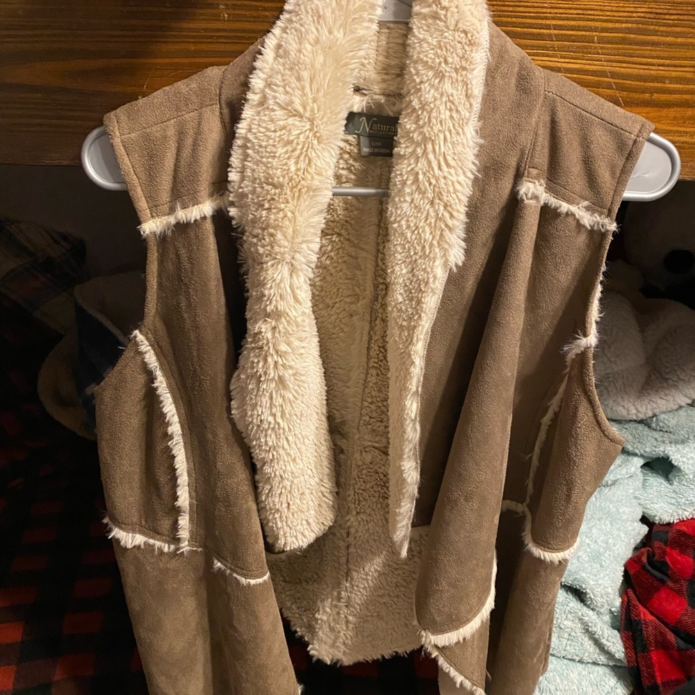 Natural Reflection faux fur lined vest